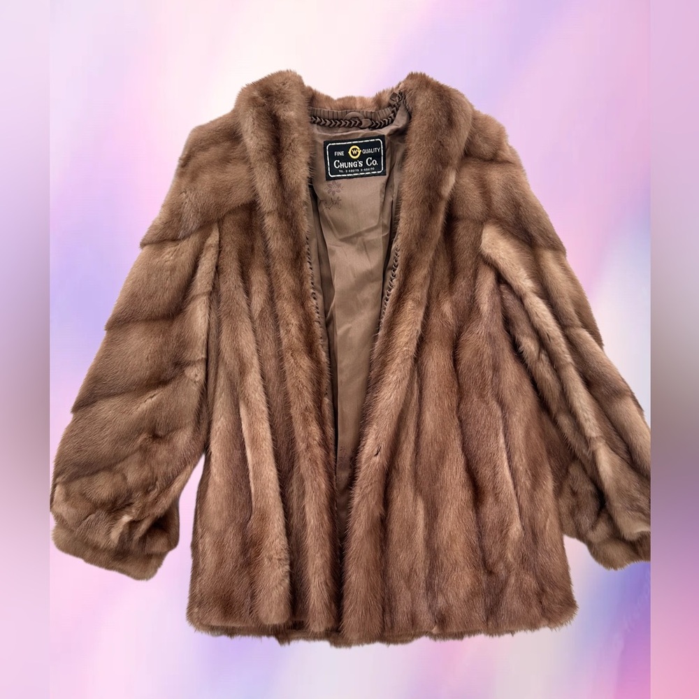 Vintage Chung’s Co. 100% Real Mink Fur Coat - Blonde